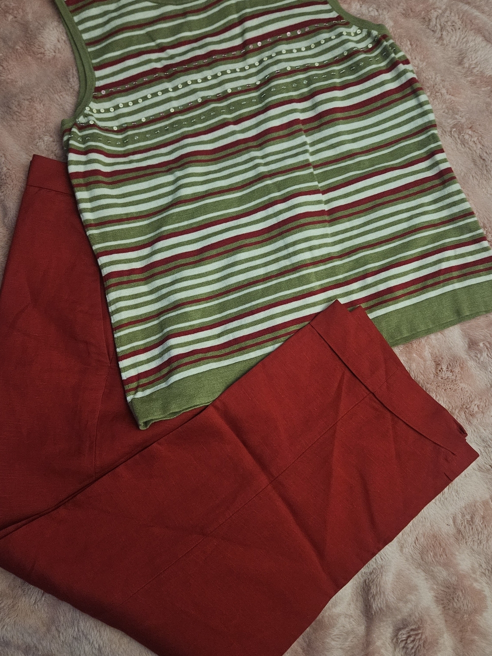 Red Straight-Leg Women’s Pants - Classic Solid Style